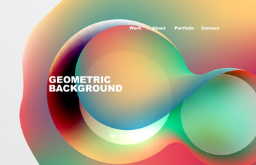 Abstract liquid background for your landing page design. Web page for website or mobile app wallpaper