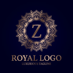 letter Z royal circular vector logo design