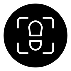 Footprint circular glyph icon