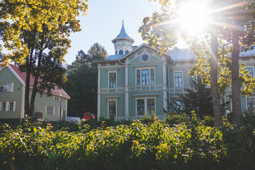View of Lohja city, with wooden architecture, Uusimaa, Southern Finland, in a summer sunny day