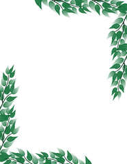 Green Leaves Frames Border