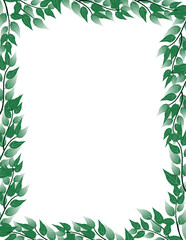 Green Leaves Frames Border