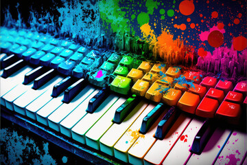 Abstract Piano Keyboard Background - High Resolution, Seamless, Customizable - Perfect for Music Themed Projects, Album Covers, Graphic Design