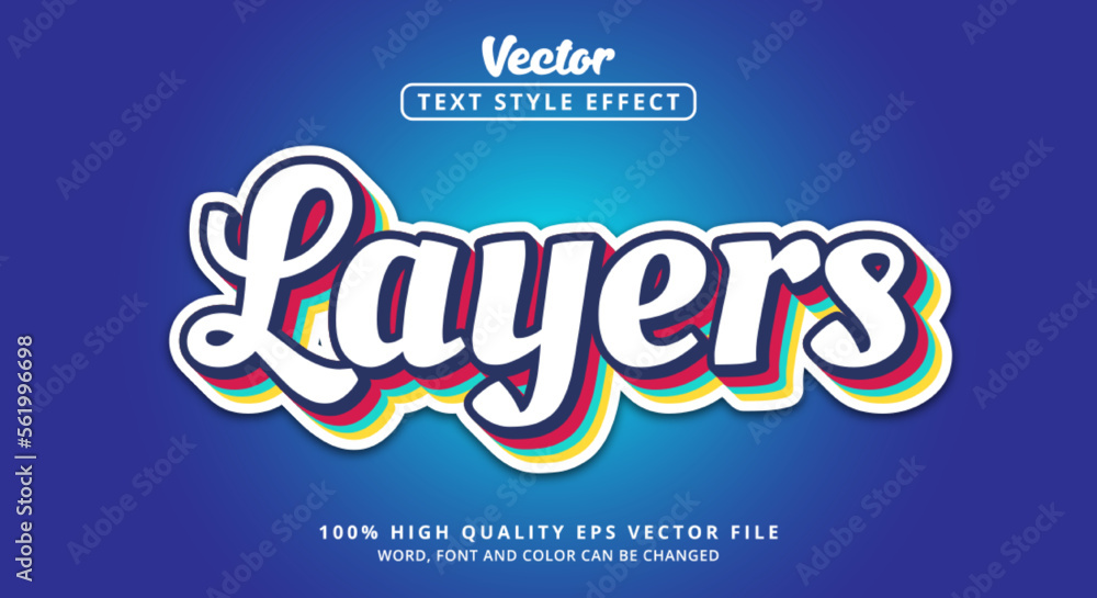 Poster editable text effects, layers text with layered styles modern style