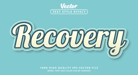 Editable text effect, Recovery text with colorful style and vintage style