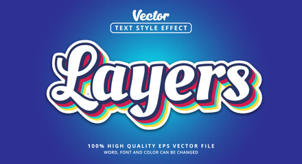 Editable text effects, Layers text with layered styles modern style