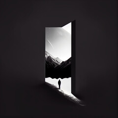 Abstract background image that explores the theme of negative space, using minimal elements to create a sense of depth and dimension