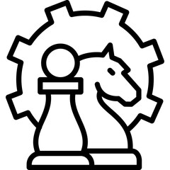 Chess knight, chess pawn Vector Icon

