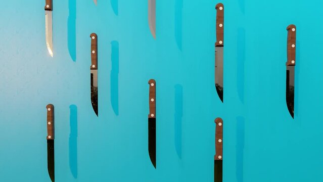 falling knife on blue