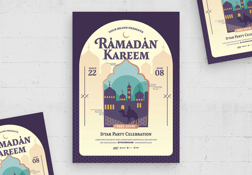 Ramadan Flyer Layout for Muslim Eid Ramadan Events