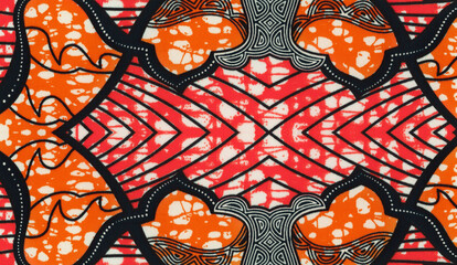 Colored African fabric – Seamless and textured pattern, cotton, high definition photo