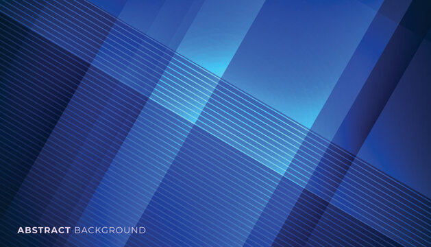 Abstract Dark Blue Modern Background with Overlay Layer, Stripes Lines with Blue Light. Speed and Technology Background Concept. Vector Illustration