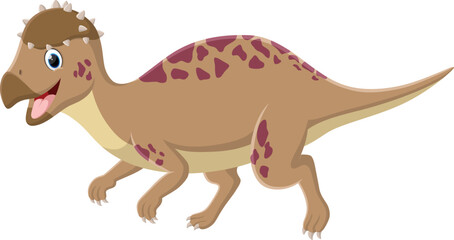 Cartoon happy pachycephalosaurus dinosaur