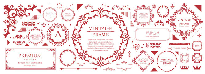 バレンタインデーのエレガントなフレームデザイン。高級感のある装飾フレーム。