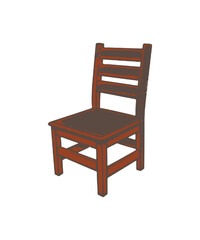 wooden chair isolated on white