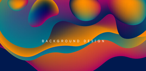 Abstract background fluid bubbles and wave elements. Template for covers, templates, flyers, placards, brochures, banners