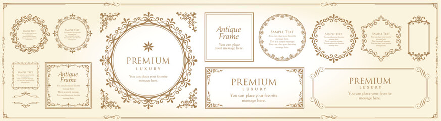 バレンタインデーのエレガントなフレームデザイン。高級感のある装飾フレーム。