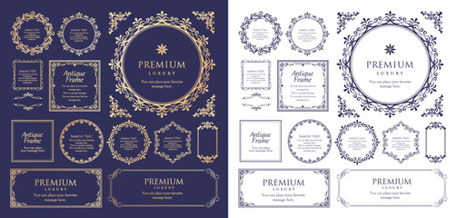 バレンタインデーのエレガントなフレームデザイン。高級感のある装飾フレーム。