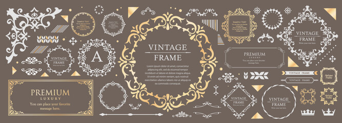 バレンタインデーのエレガントなフレームデザイン。高級感のある装飾フレーム。