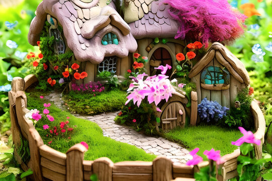 Fairy village buildings fantasy