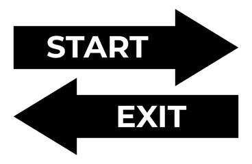 Arrow start exit icon design.