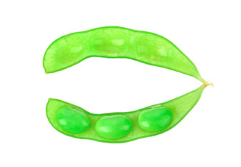 Green soy beans on transparent png.