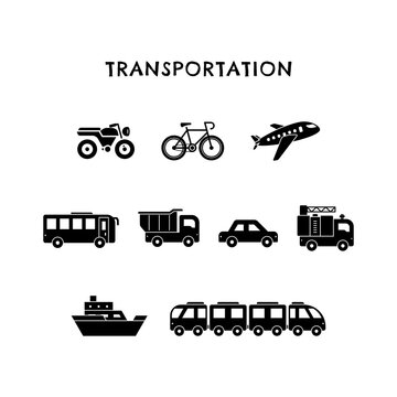 Simple Black and White Transportation Icon Design
