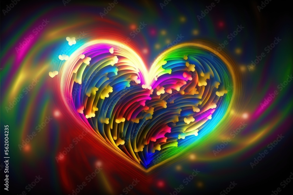 Aufkleber a heart shaped puzzle piece with a colorful background and a butterfly flying over it in the center 