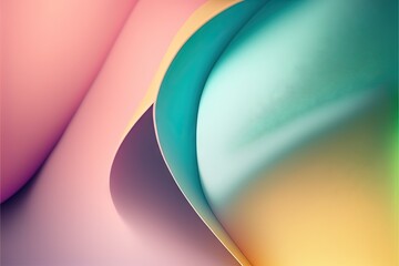  a close up of a colorful abstract background with a blurry image of a curved object in the center of the image, with a green, yellow, blue, pink, green, and yellow, and pink background. generative ai