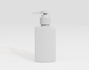 Plastic Bottle with Long Nozzle Mockup isolated on white background. 3d illustration