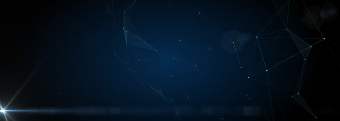 Abstract futuristic - technology with polygonal shapes on dark blue background. Design digital technology concept. 3d illustration.