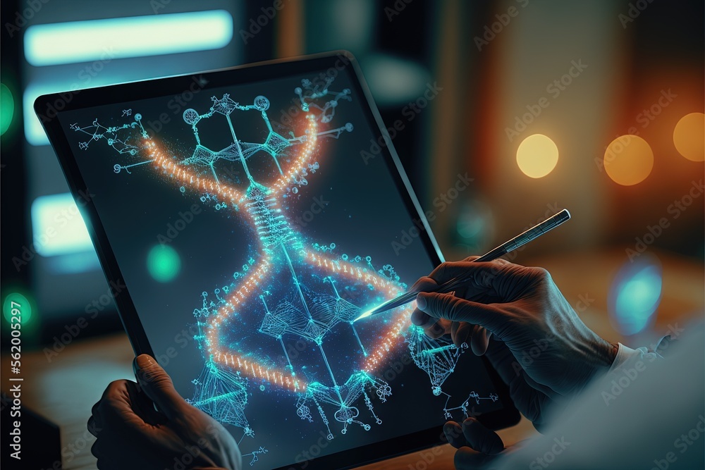 Poster a person is drawing a picture on a tablet with a pen and a pen in their hand, while the image is bei