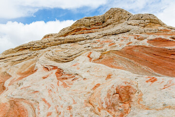 Mindblowing shapes and colors of moonlike sandstone formations in White Pocket, Arizona, USA.