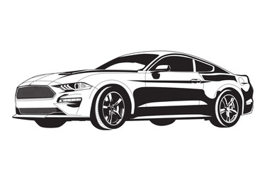 Obraz na płótnie Canvas outline car silhouette Illustration