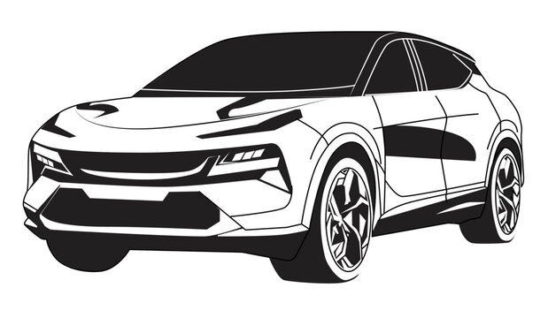 outline car silhouette Illustration