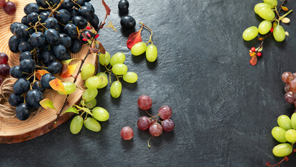 Grapes on a dark background.