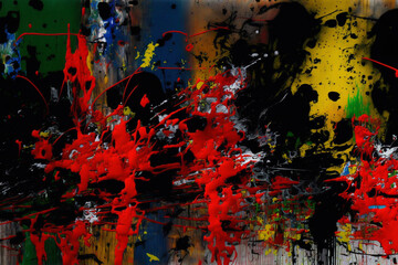 Abstract Painting on Canvas - Mixed Mediums 