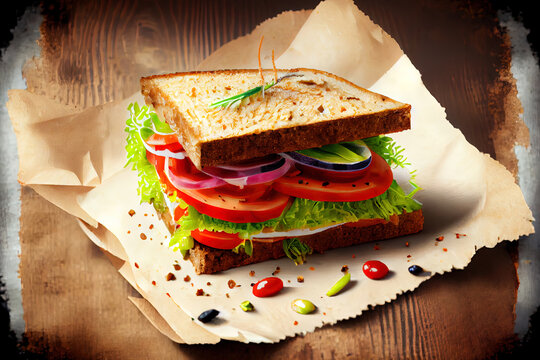 Eatable Appetizing fresh healthy sandwich