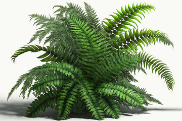 Plant with lush tropical foliage and cascading green leaves Nephrolepis species, sometimes known as fishtail fern or forked huge sword fern, is a shrub plant used for designing shade gardens