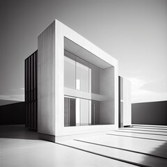 Image of a minimalist architectural design, with clean lines and natural light