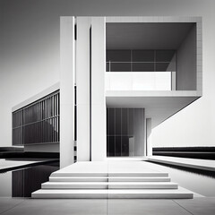 Image of a minimalist architectural design, with clean lines and natural light