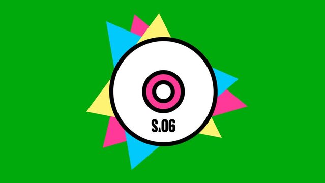 90s spinning cd retro vintage green screen background animation