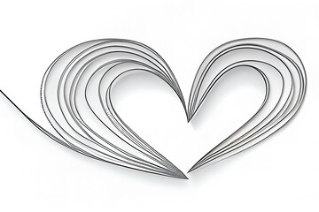 Continuous line heart shape border