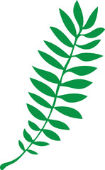 Flat abstract green fern plant icon vector illustration.
