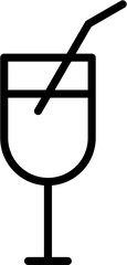 Cocktail Drink Outline Icon Vector Illustration 