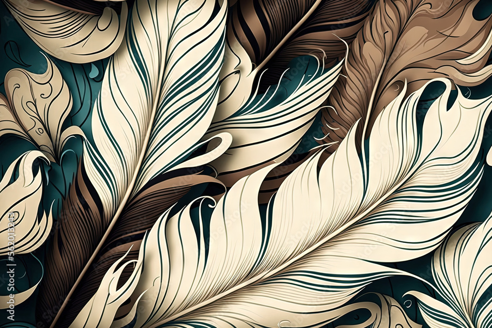 Poster background texture and wallpaper feather. generative ai