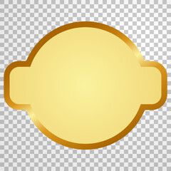 Golden circle rectangle in the middle on a transparent background. vector frame