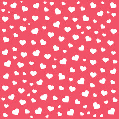 vector background full of white hearts on pink background