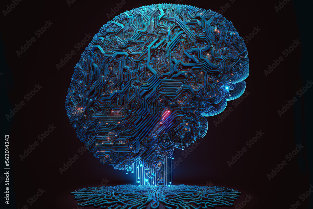 Aufkleber artificial intelligence brain intelligence. generative ai