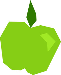 Artistic Geometric Green Apple Vector Illustration